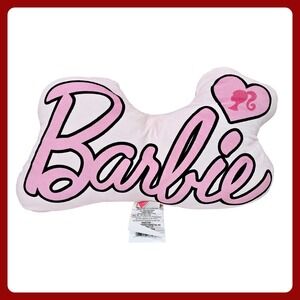 Barbie Pink Bone Shaped Plush Large Pillow Dreamhouse‎ Decor Girls Heart Logo